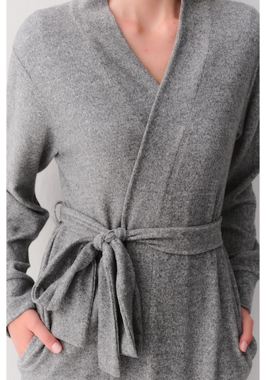 Suwen Strite Uzun Sabahlık Sh26253615l051 Gri Melanj