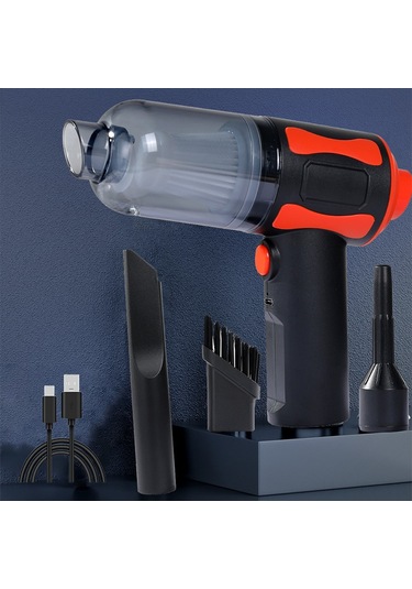 Teltree Aracı Ve Ev İçin Kullanıma Uygun Kablosuz Süpürge, 39.000-45.000 Rpm Motor, Su Ve Kuru Temizleme, Type-c Hızlı Şarj Siyah