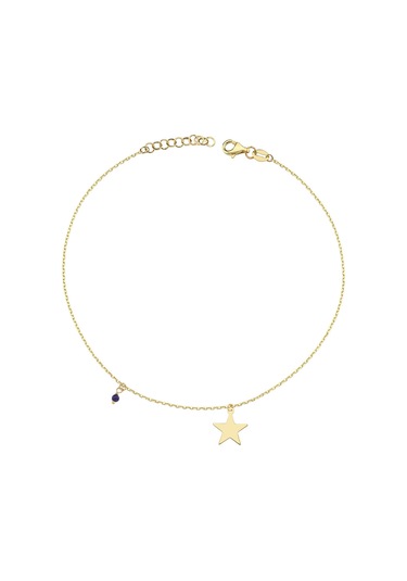 Bilezikci Yıldızlı Taşlı 14 Ayar Altın Halhal Sarı