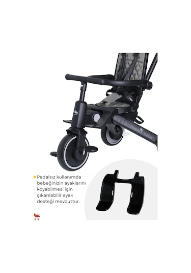 Merkür Bebe Hawk Üç Tekerlekli Bebek Ve Çocuk Bisikleti Gri Gri