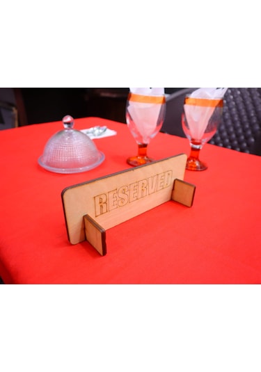 Deepcraft Ahşap Masa Rezerve Yazısı Restoran & Kafe Rezerve