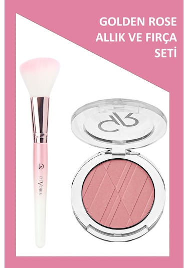 Devobis Angled Blush Brush - Açılı Allık Fırçası Ve Powder Blush No:13 Allık Seti