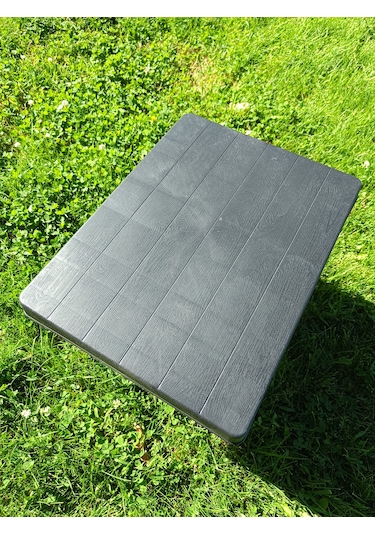 Evko Mobilya Kamp Masası, Katlanır Plastik Masa, Piknik Masası, Bahçe Balkon Kamp Piknik Masası, Portatif Sehpa Antrasit