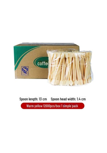 "sarı Gıda Sınıfı Tek Kullanımlık Kahve Karıştırma Kaşığı - Uzun Saplı, Küçük Tadım Kaşığı" Sarı
