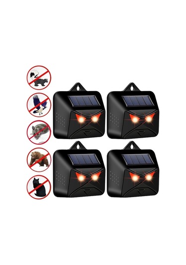 Rogfer Sunsky Utu Güneş Hayvan Kovucu Kırmızı Led Işıklı Su Geçirmez Hayvan Caydırıcı 4 Adet