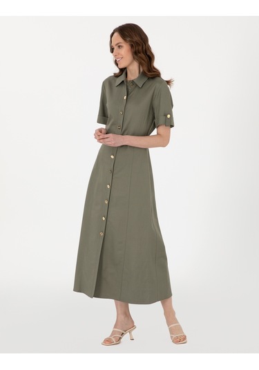 Pierre Cardin Kadın Haki Elbise Dokuma 50301025-vr027 Haki