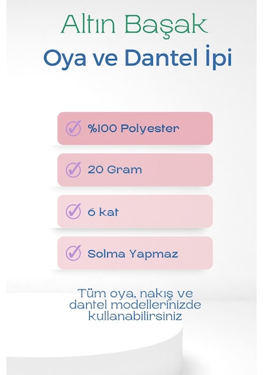 Altınbaşak Oya Ve Dantel İpi 20 Gr - Royaleks - No: 122