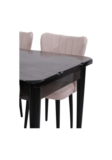 Duru Tuna Mdf Lak Panel Açılır Yemek Masa Takımı 90x160