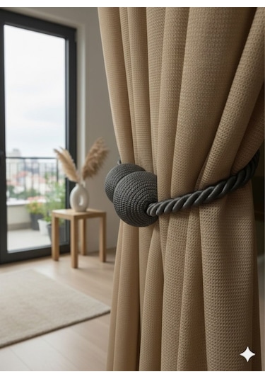 Mıknatıslı Perde Bağlama Aparat Aksesuarı Braçol Antrasit