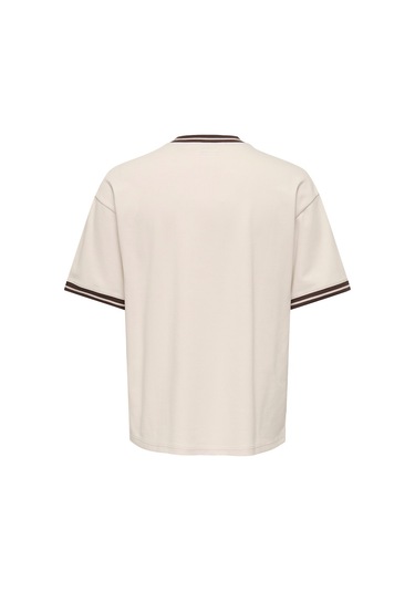 Only & Sons Classiques Caspian Erkek Krem Tişört 22037720-wty