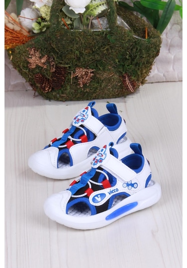 Vicco 332.p25y.221 Rocket Saks Mavi Esnek Rahat Işıklı Erkek Çocuk Sandalet Saks