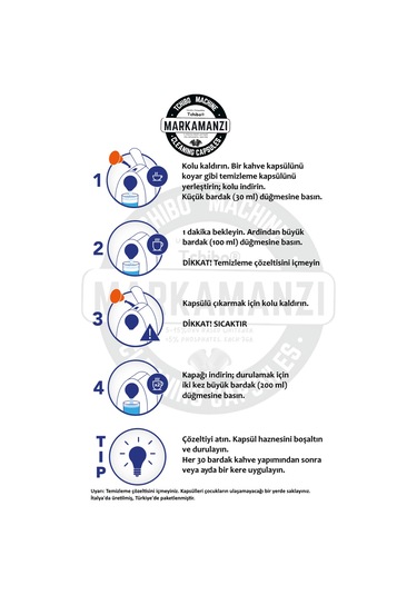 Kapsül Kahve Makineleri Yağ Temizlik Kapsülü Tchibo Uyumlu 2'li