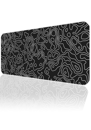 90x40cm Black Topography Map Xxl Büyük Boy Gaming Oyuncu Mousepad