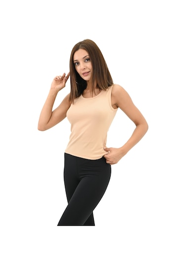 Koza Butik Kadın U Yaka Kolsuz Bluz 1791-25 001