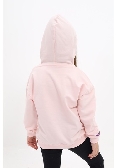 Toontoy Kız Çocuk Nakışlı Sweatshirt Pudra