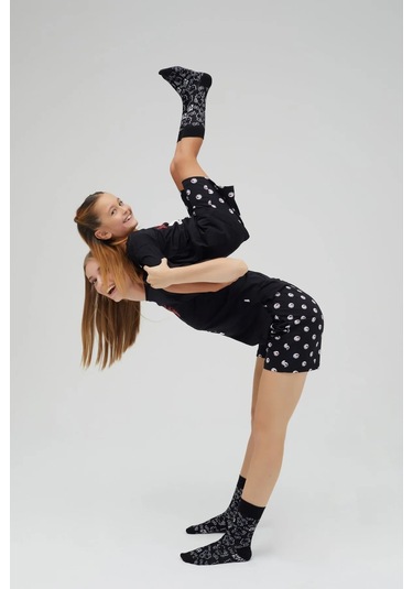 Hello Kitty Kız Çocuk Kollu Şortlu Pamuklu Pijama Takımı Renklı