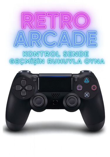 Ps4 Kolu Kablosuz Şarj Edilebilir Ergonomik Titremeli Siyah