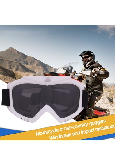 Kosona 368 Model 11 Renk Seçenekli Motosiklet Offroad Gözlükleri - Uv Filtreli, Anti-paraşüt, Toz Ve Rüzgar Koruyucu Beyaz Çerçeve Gri Lens