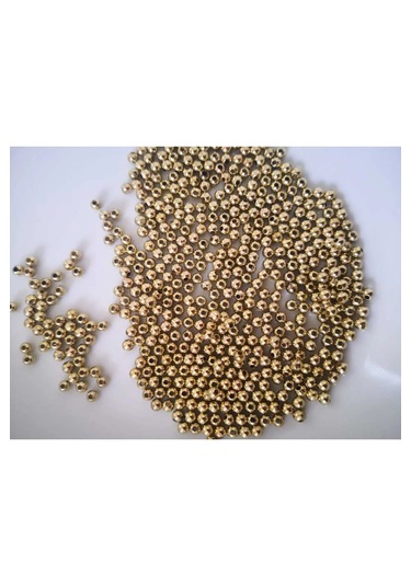4 Mm Gold Renk Plastik Boncuk 25 Gr 660- 680 Adet