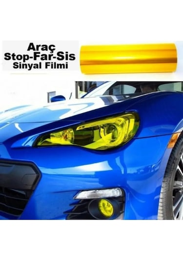 Far Stop Filmi Sarı Renk Kaplama Dayanıklı Kaliteli 1. Metre