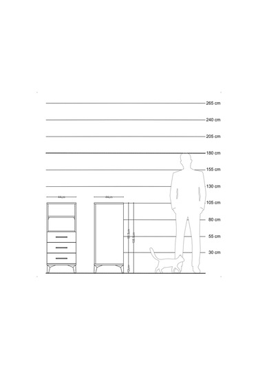 Hyperion Komodin Tek Raflı 3 Çekmeceli 44x44x106 Antrasit-antrasit Antrasit