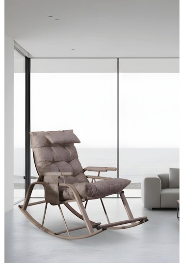 Sallanan Sandalye, Minderli Baba Koltuğu, Metal Tv Koltuğu, Dinlenme Koltuğu, Emzirme Koltuğu Kahverengi