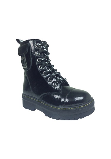 Ortopedikal Turkuaz Kız Çocuk Bot Ortopedik Anatomik Rugan Parlak Siyah