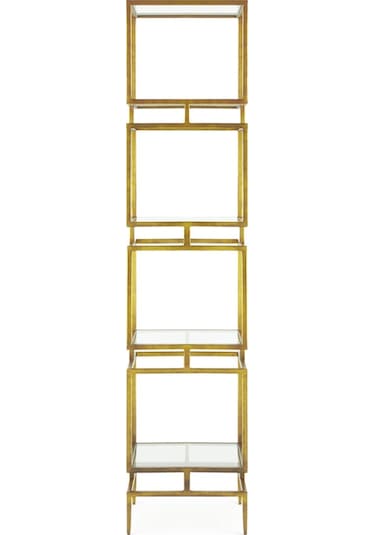 Olope Gold Metal 4 Raflı Kitaplık Çiçeklik Gümüşlük Duvar Rafı