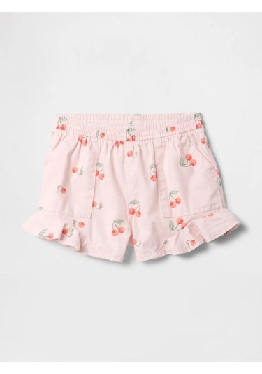Gap Kız Bebek Fırfırlı Pull-on Twill Şort Pembe-6003 Pembe