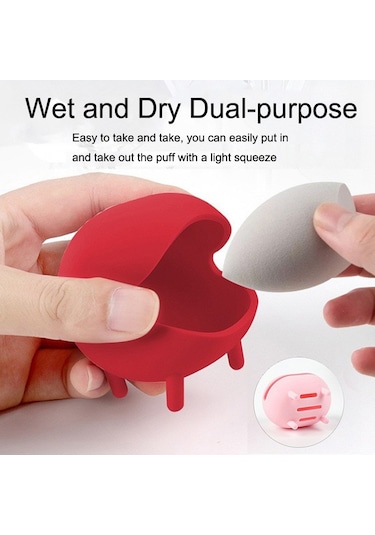 Sones Güzellik Makyaj Yumurta Depolama Nefes Taşınabilir Silikon Makyaj Ürünleri Hava Yastığı Pudra Püskürtme Kutusu Şarap Kırmızısı