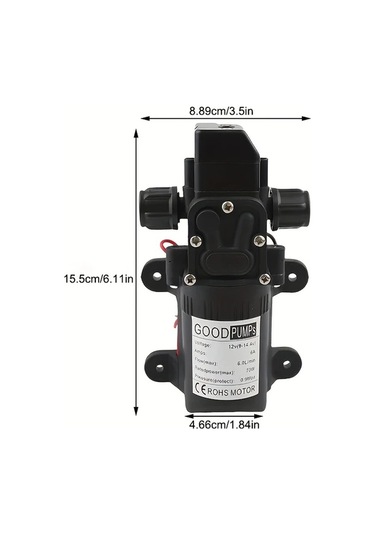 Motion003 1 Adet 12v 70w Dc Membran Pompası Taşınabilir 6.0l/dak Araba Yıkama Bahçe Sulama