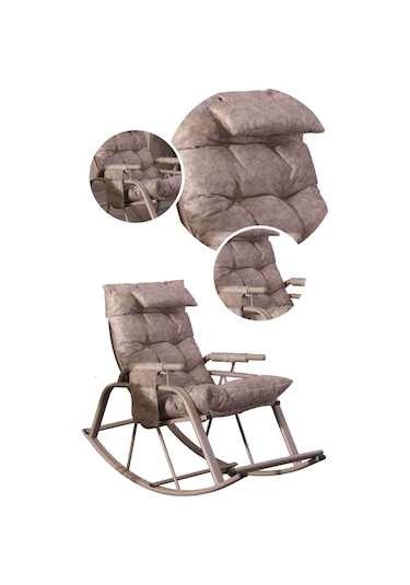 Sallanan Sandalye, Minderli Baba Koltuğu, Metal Tv Koltuğu, Dinlenme Koltuğu, Emzirme Koltuğu Kahverengi