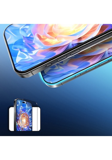 Apple Uyumlu   iPhone 16 Plus Mohseven Safir Coating Hd Temperli Cam Ekran Koruyucu Şeffaf