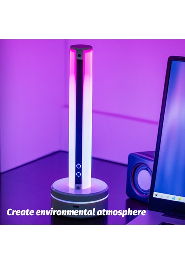 Yaozixa Rgb Sesli Işık Stripti, 8 Renk/modlu Parti Ve Oyuncu Masaüstü Atmosfer Lambası, Led Araç Dekorasyonu Işığı Işık Şeridi + Tutucu Beyaz