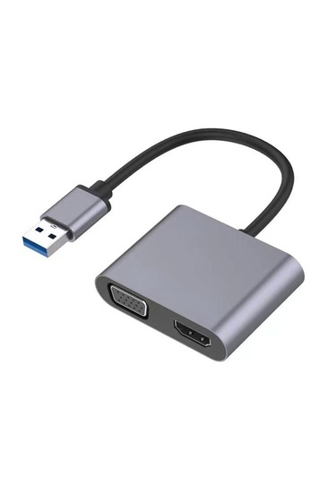 Forzacase FC452 2 in1 Usb To HDMI VGA Adaptör Görüntü Aktarıcı