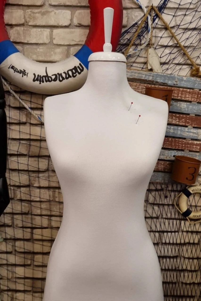 Beyaz Kumaşlı 36 İle 46 Beden Aralığı Terzi Mankeni Prova Mankeni