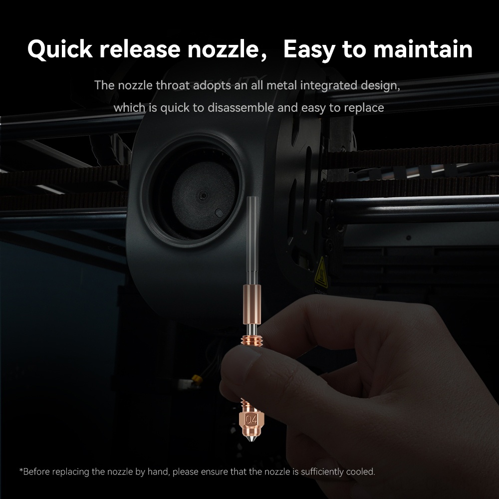 Qingmipy Ender-3 V3/k1c/k1 Max Uyumlu 0.6mm Çelik Kaplı Bakır Entegre Nozzle - 3d Yazıcı Parçası