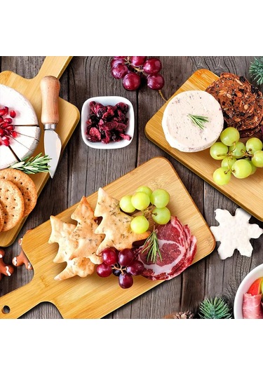 Liangmei Bambu Saplı Kesme Tahtası Büyük Ahşap Servis Tahtası -