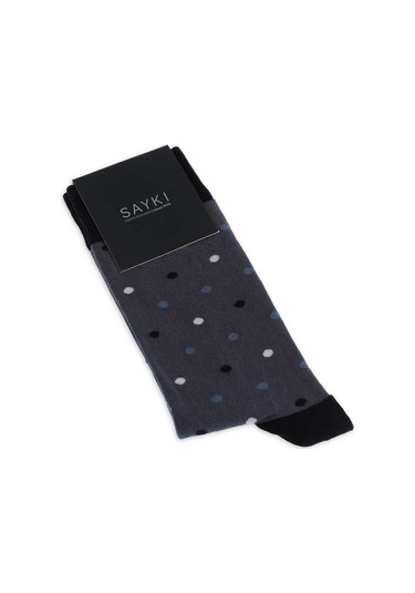 Gri Puantiyeli Pamuklu Soket Çorap 33667 Model8