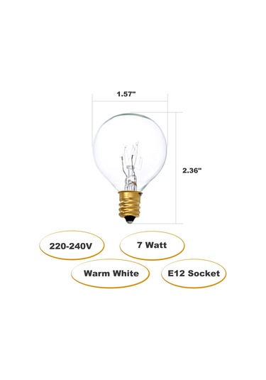 Konesam "25'li Paket G40 Tungsten Ampul - 7w, 220-240v, 3000 Saat Ömürlü, Suya Dayanıklı, E12 Duy"