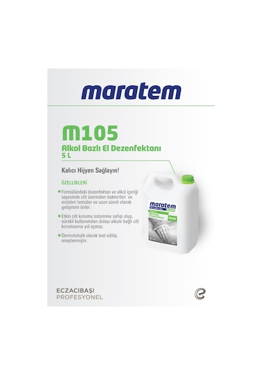 Eczacıbaşı Maratem M105 Alkol Bazlı El Dezenfektanı 5 Litre