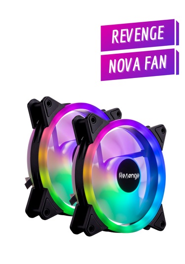 Nova Bilgisayar Kasası İle Uyumlu 2-4 Adet 12cm Rgb Fan Nova Fanı 120mm Fan 2'li Siyah