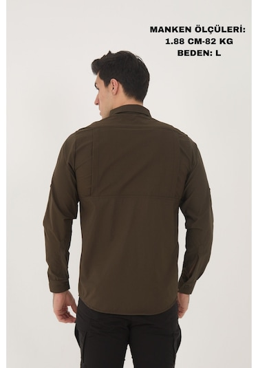 Camp Scoutland Camp376 Outdoor Tactical Rahat Ve Kullanışlı Su İticili Erkek Taktik Gömlek Haki