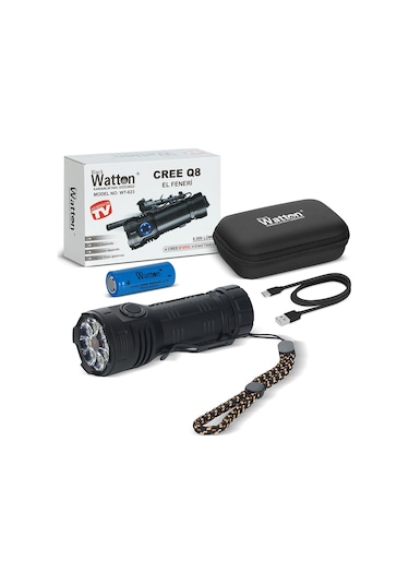 Cree Q8- Xpg 8+1 Led Şarjlı El Feneri Watton Wt-623 Renkli