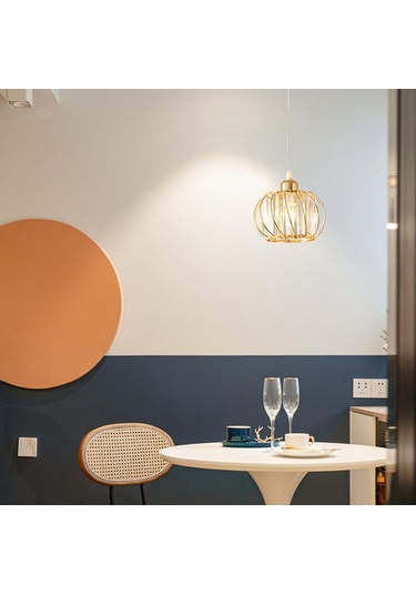 Symbee Kahve Dükkanı, Restoran, Mağaza Vitrini İçin Modern Kreatif Demir Çelik Retro Tek Kafa Adam Figürlü Sarkaç Avize - Işık Kaynağı Yok Altın