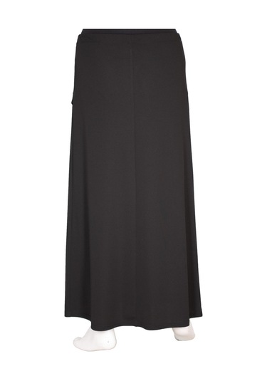 Hesna Kadın Talia Büyük Beden Sim Pervazlı Astarlı Siyah Çan Etek 001