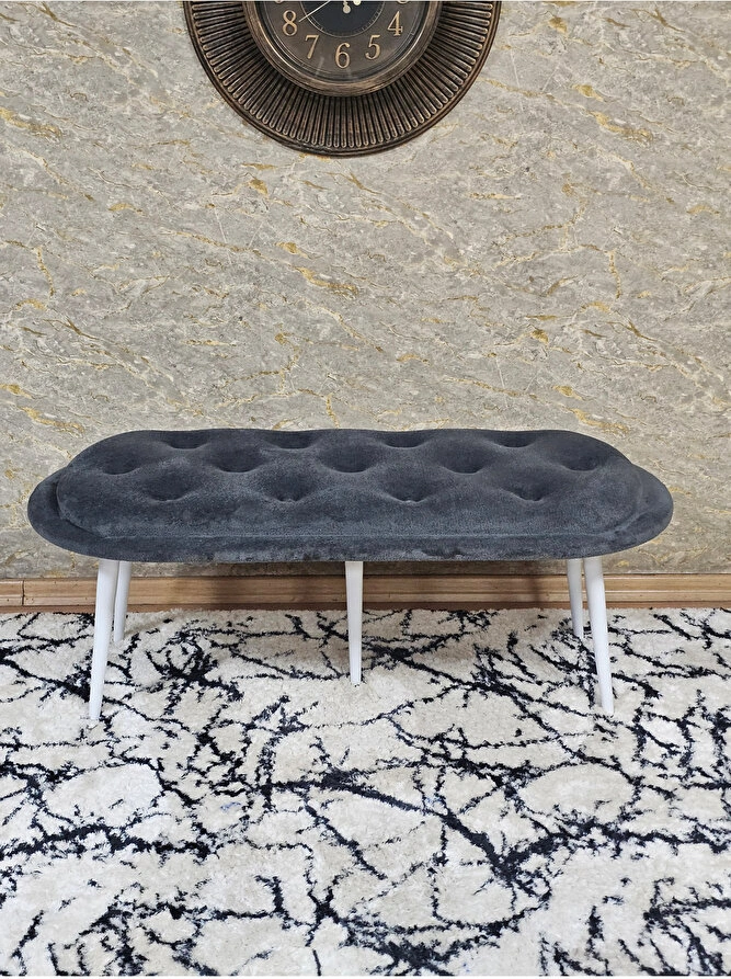 Ufo Oturak Bench - Beyaz Boyalı Sivriltme Ayak - Oturak - Bench - Çok Renkli