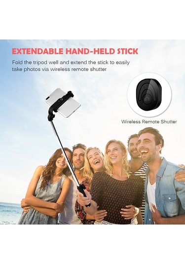 Xindoker Golf Vuruş Hareketlerini Kaydetmek İçin Taşınabilir Akıllı Telefon Tutucu - Uzayabilir Tripod İle Kablosuz Fjär Kontrol - Siyah