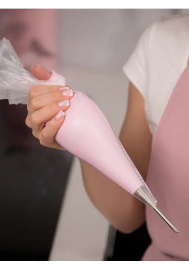 Angelik Tek Kullanımlık Pasta Torbası, L Boyut 45x22 Cm, 100 Adet Set 258304065 Beyaz