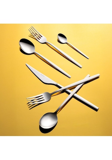 Emsan Evelyn 72 Parça Lüks Kutulu Çatal Kaşık Bıçak Takımı Platin